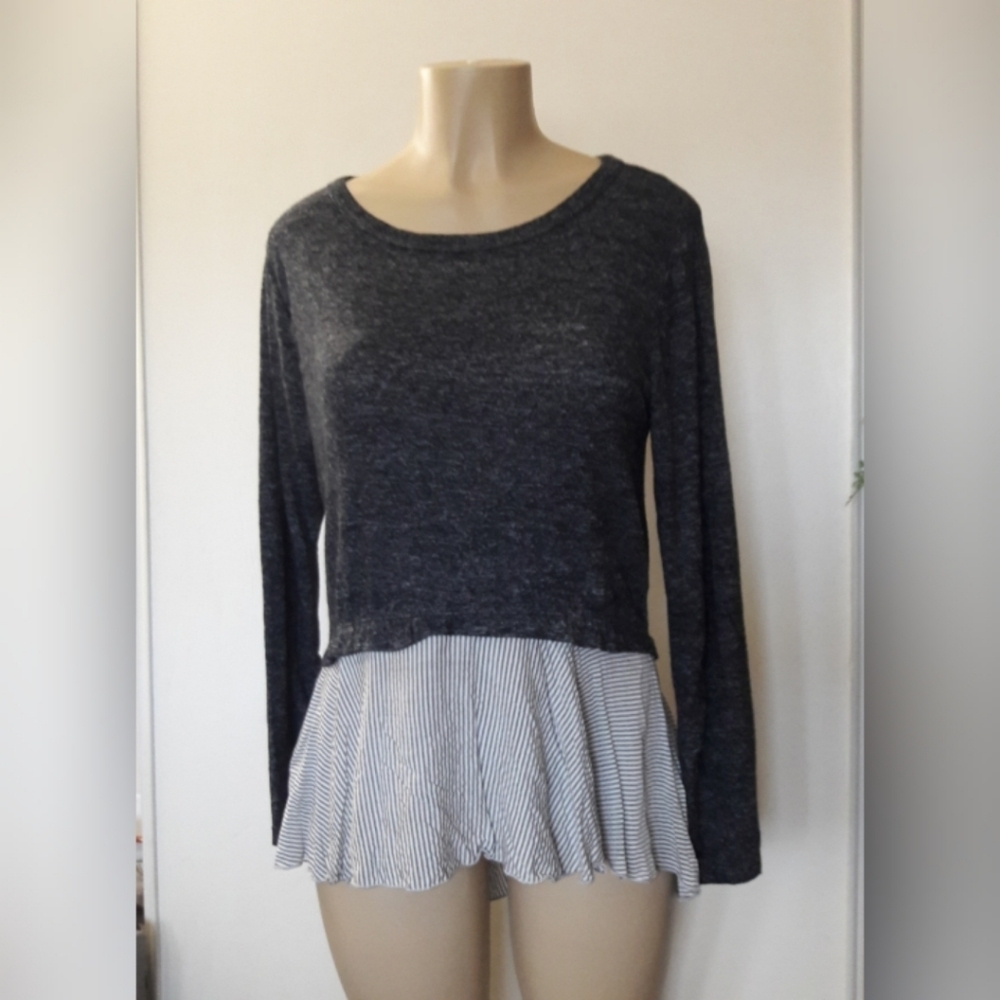 Eclipse Black/White Babydoll Top Medium